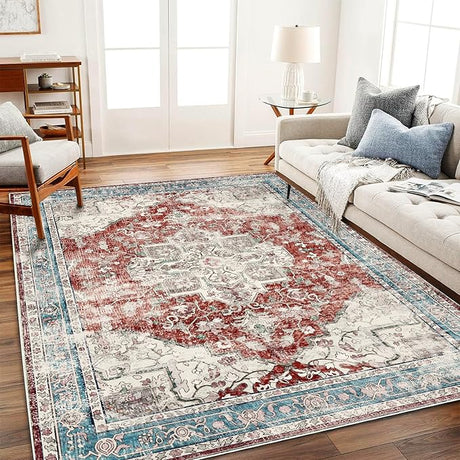 5'x7' Washable Area Rug Vintage Rug Traditional Floor Cover Foldable Thin Rug Kitchen