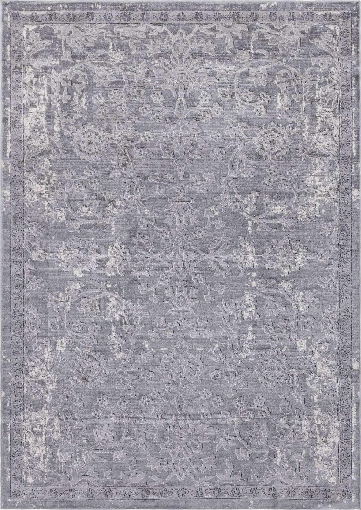 Portland Collection Area Rug - Albany (7' 1" x 10' Rectangle, Gray/ Ivory)