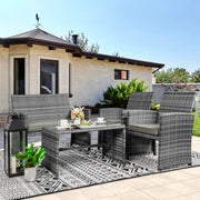 4 Piece Patio Ratten Set Outdoor Furniture Set Wicker Conversation Set