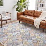 Moroccan 8x10 Area Rugs, Oriental Rug for Living Room, Non Slip Foldable Washable