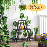 Plant Stand Indoor, Outdoor bamboo Plant Stands for Multiple Plants