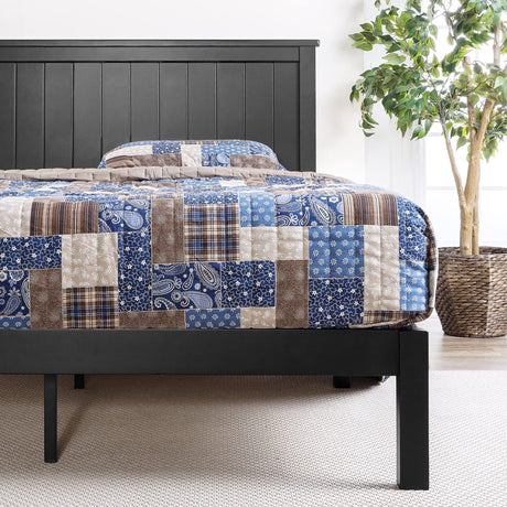 Cottage Style Platform Bed, Queen, Black