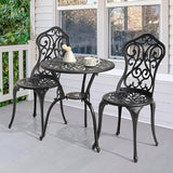 3 Piece Outdoor Bistro Table Set, All Weather Cast Aluminum Patio Bistro Sets Patio Table