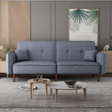 Futon Sofa Bed, Convertible Sleeper Sofa with Magazine Bag, Small Splitback Sofa
