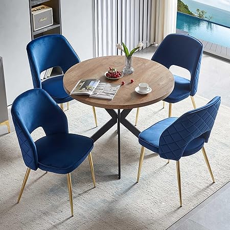 5-Pieces 37-Inch Dining Table Set for 4 - Space Saving Round Table and Chairs