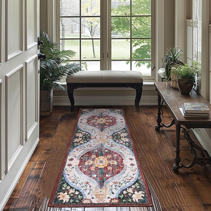 Ruggables Washable Rugs 8x10 Area Rugs for Living Room Washable Vintage Boho Rugs