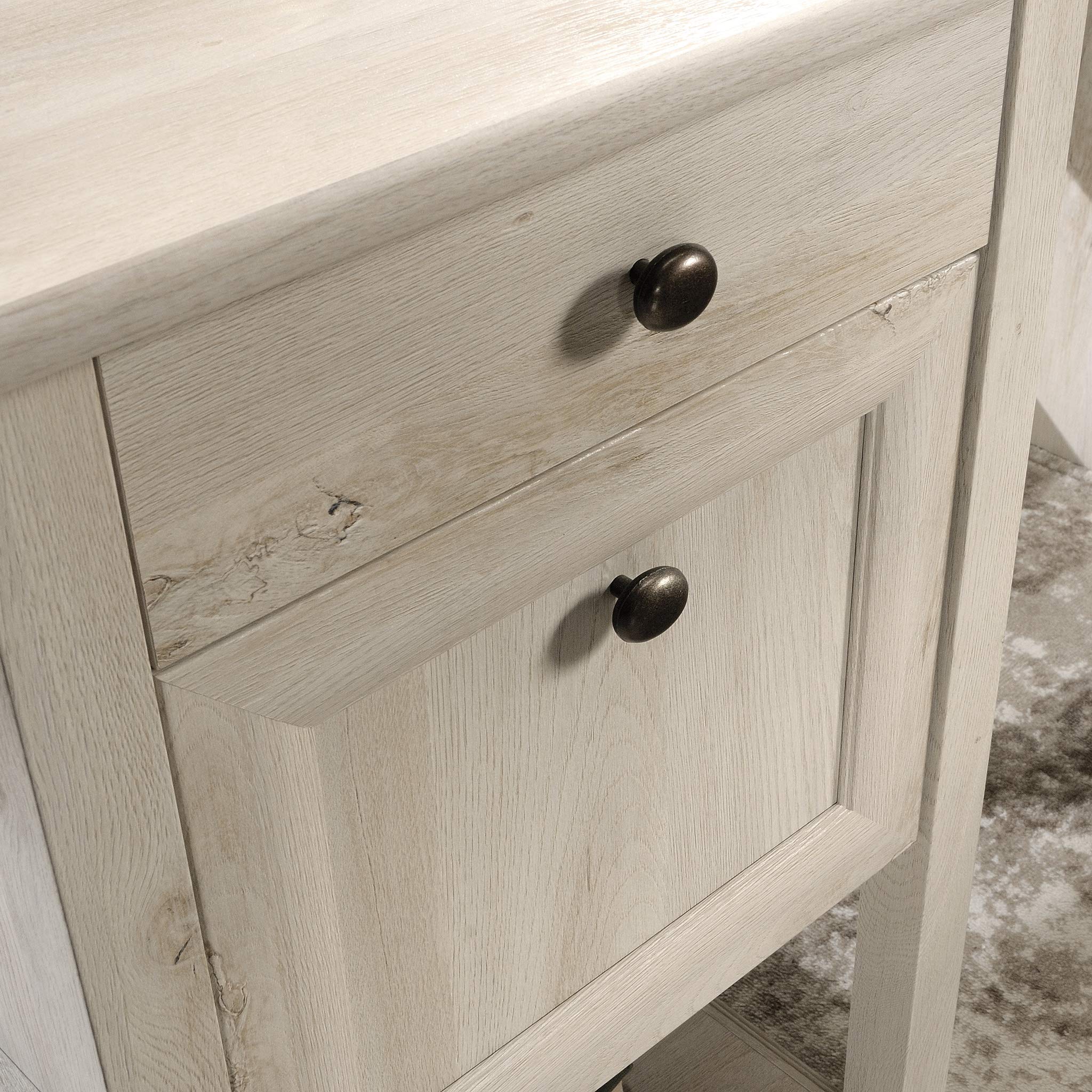Edge Water L-Desk, L: 59.06" x W: 58.74" x H: 29.57", Chalked Chestnut finish