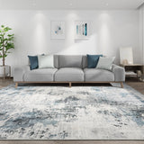 TARANCH Washable Rug 8x10 Area Rugs: Modern Abstract Neutral Soft Large Rug for Living Room Bedroom Dining Room Under Kitchen Table Home Office Decor - Grey Blue