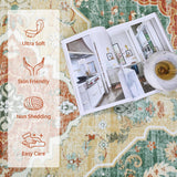 10x14 Vintage Area Rug - Large Boho Carpet with Non-Slip Backing