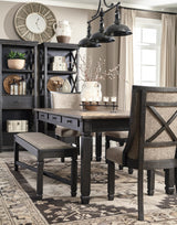 Tyler Creek Farmhouse Dining Table with Storage Drawers