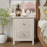 3-Drawer Fully-Assembled Flower Motif Dresser for French Country, Farmhouse, Modern
