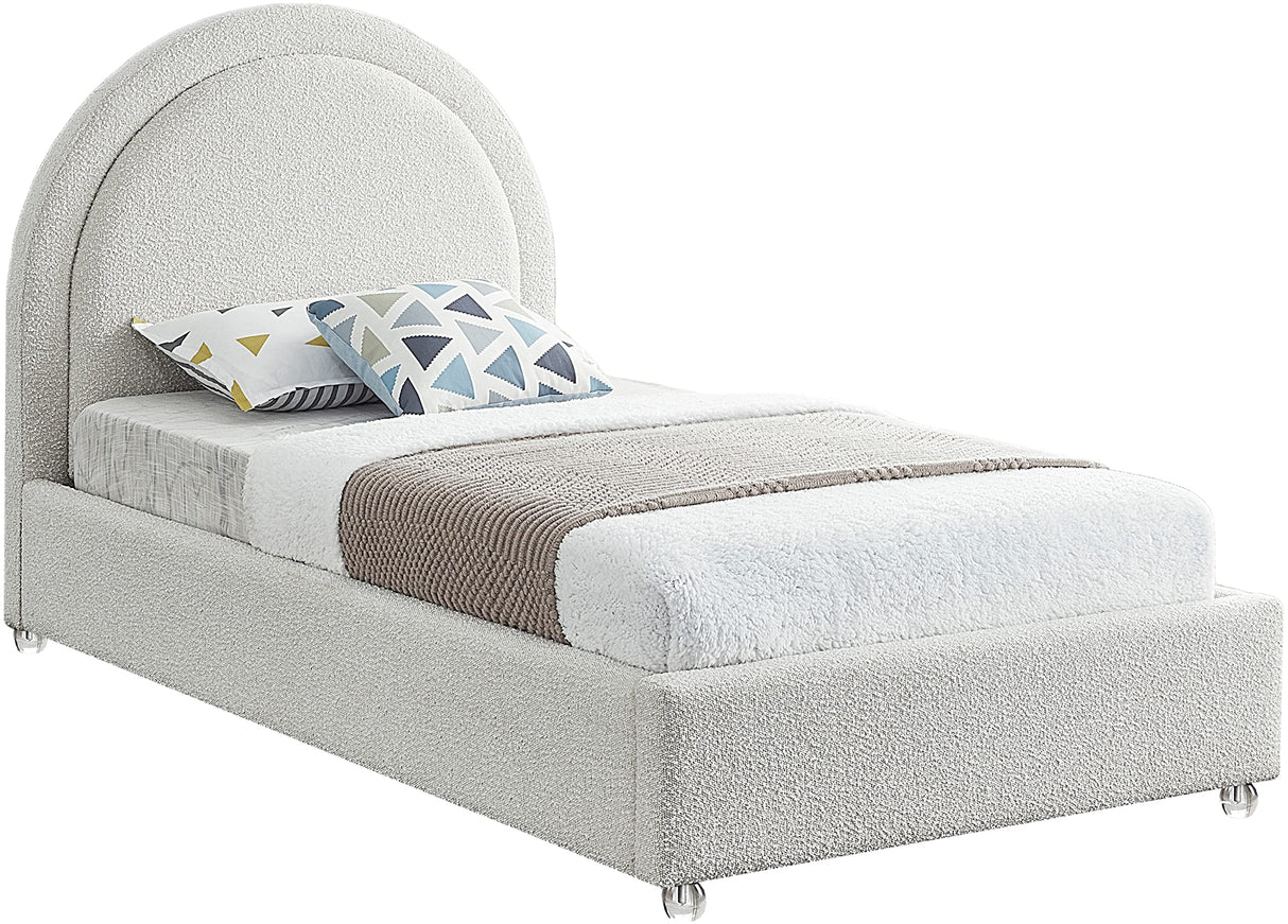 Milo Collection Modern | Contemporary Boucle Fabric Upholstered Bed