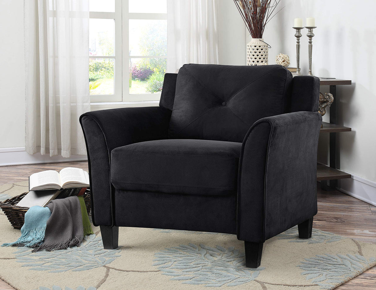 Lifestyle Solutions Harrington Arm Chair Microfiber Black