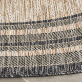 Courtyard Collection 6'7'' Round Natural / Black CY8475 Indoor/ Outdoor Patio Backyard