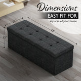 43" Folding Storage Ottoman Bench for Living Room, Bedroom