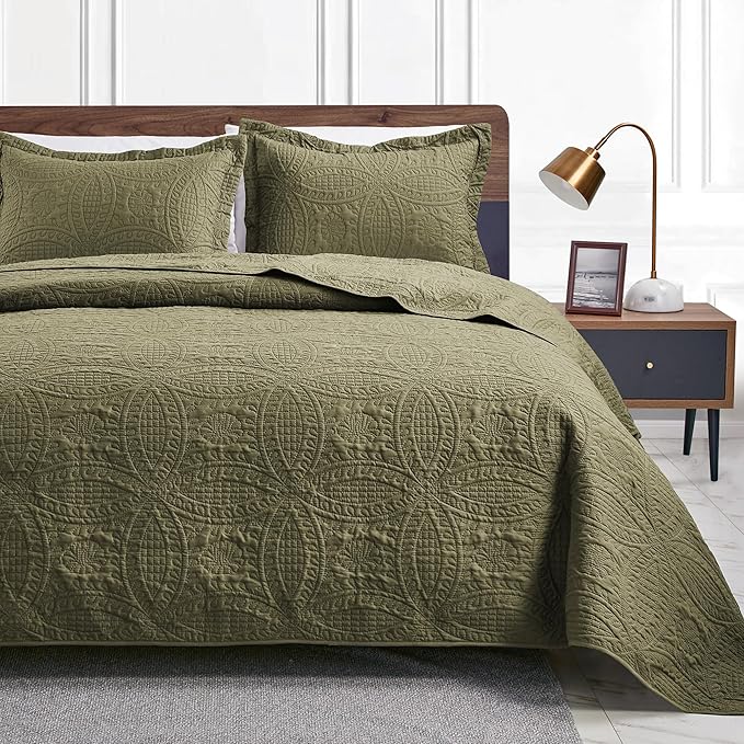 cabin King Size Quilt Set Blue Bedspreads - Soft Bed Summer Quilt Lightweight Microfiber