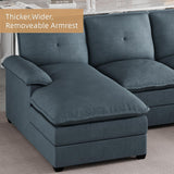 Sectional Couches for Living Room, U-Shaped Couch 4 Seat Sofa Set with Double Chaises,