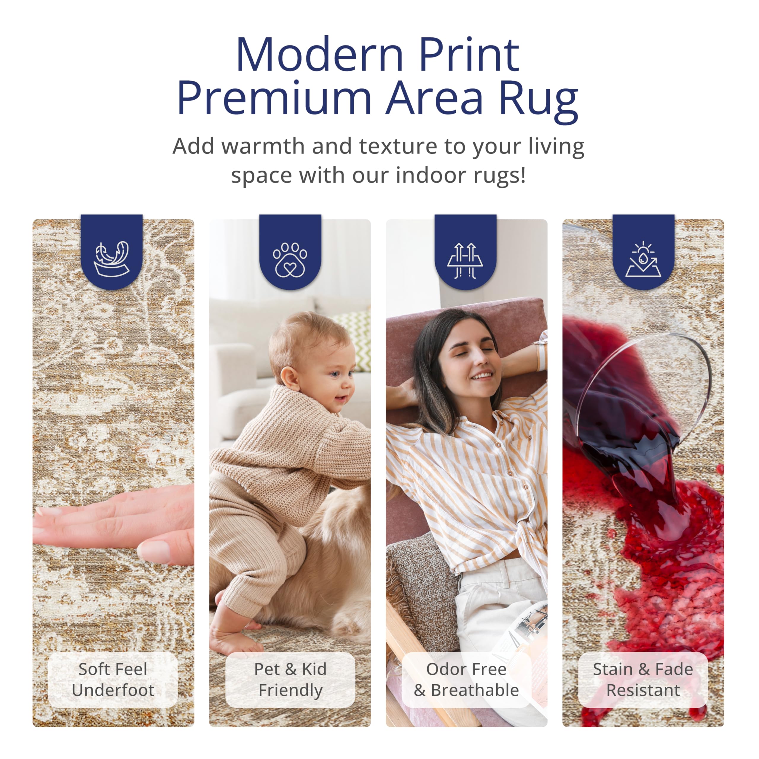 Oriental Vintage Area Rug 8'x10' Brown Rectangle for Living Room & Bedroom