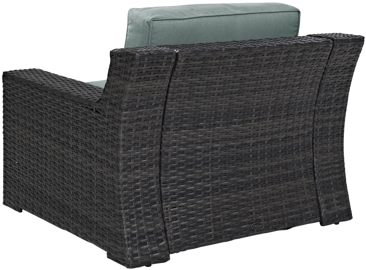 Furniture Beaufort Beaufort Outdoor Chair, Wicker Patio Chairs for Porch, Deck, Balcony, Backyard, Brown with Mist Cushions