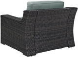 Furniture Beaufort Beaufort Outdoor Chair, Wicker Patio Chairs for Porch, Deck, Balcony, Backyard, Brown with Mist Cushions