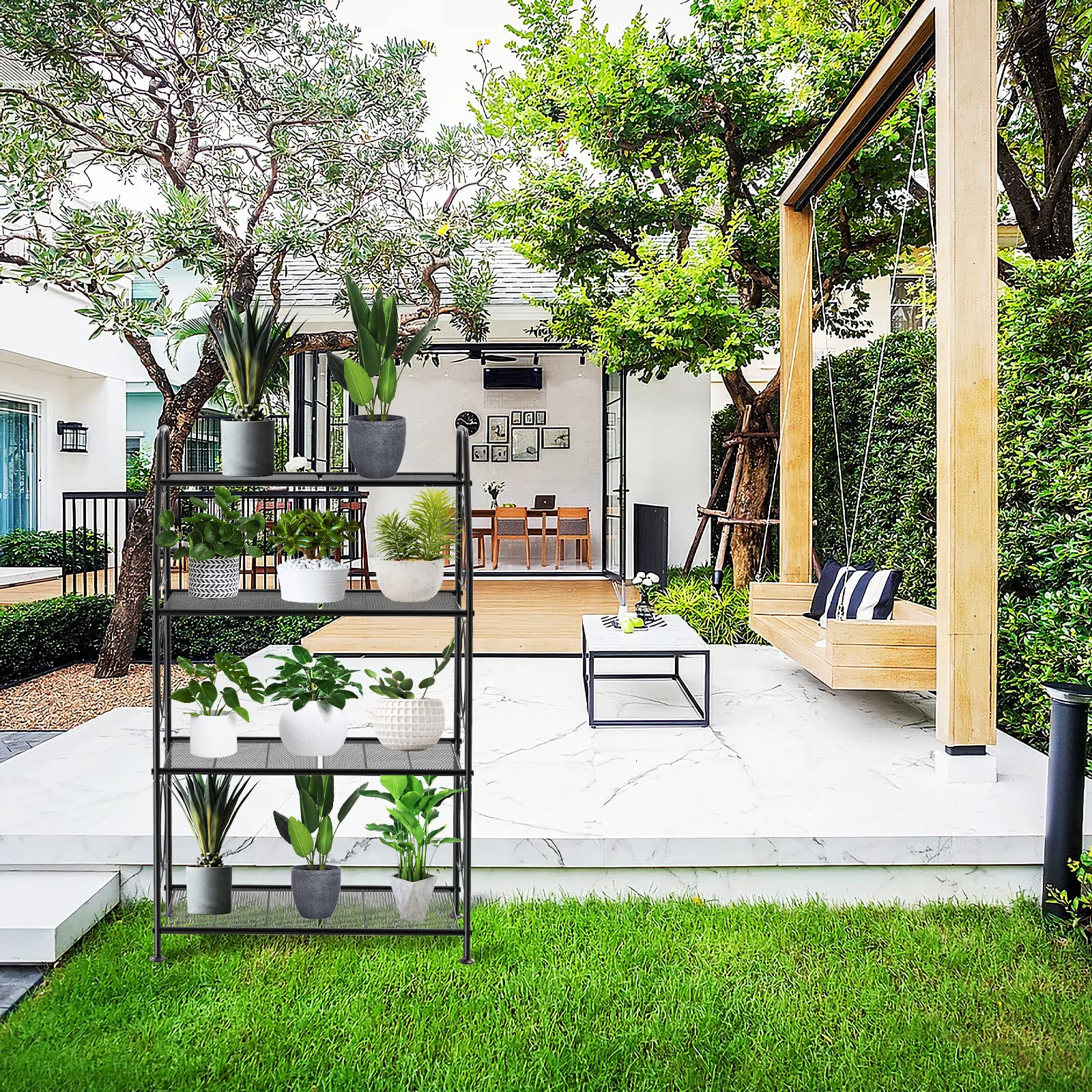 VyGrow 4-Tier Heavy-Duty Metal Plant Stand