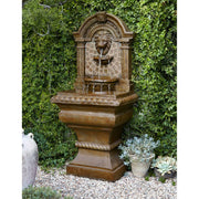 Royal Lions Head Mediterranean Outdoor 3 Tiered Wall Water Fountain 51" High