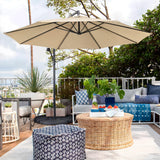 10FT Patio Offset Umbrella - Cantilever Hanging Outdoor Umbrellas w/UV Protection
