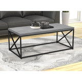 Living Room Coffee Coktail Tea Center Table-48 L/Gray Modern Low Table, Grey Cement