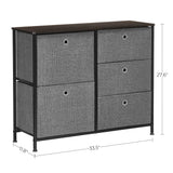 Storage Chest Dresser 5 Fabric Drawers Closet Apartment Dorm Nursery