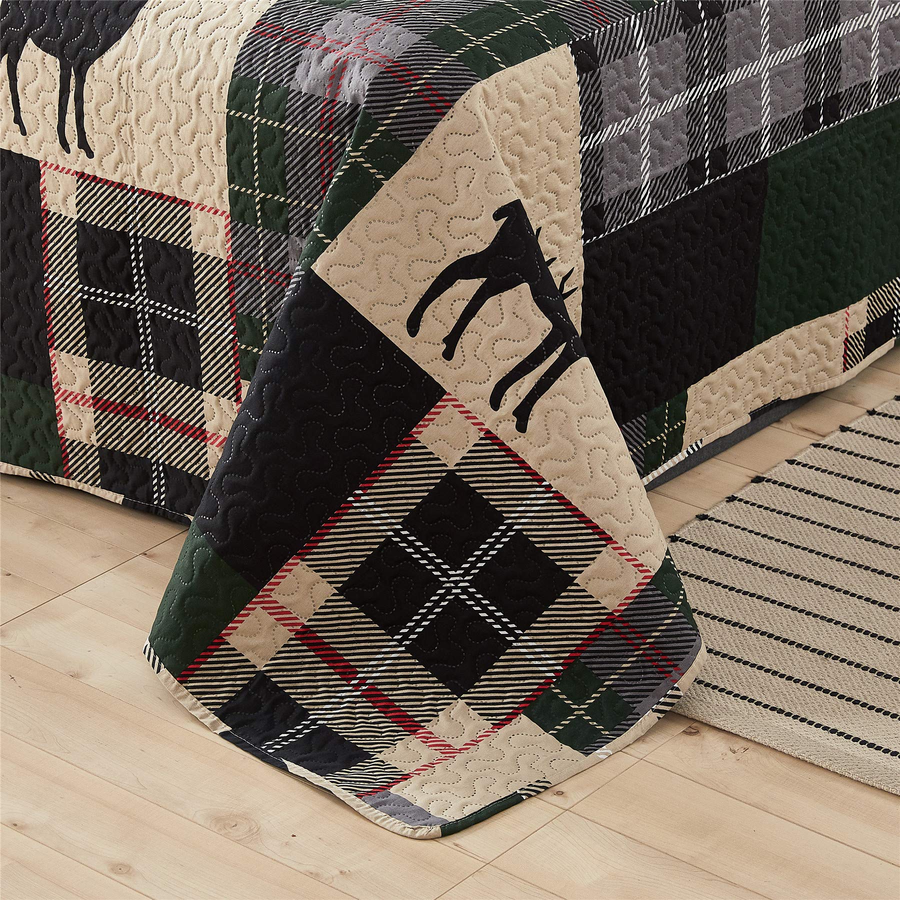 Lodge Bedspread Set Full/Queen Size Rustic Cabin Quilt Set Deer Bedding sets