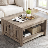 Coffee Table Farmhouse Coffee Table with Storage Rustic Wood Cocktail Table