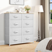 Bedroom, Tall Dresser with 8 Drawers, Storage Tower with Fabric Bins, Chest of Drawers
