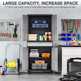 Metal Garage Storage Cabinet with 4 Wheels and 1 Drawer