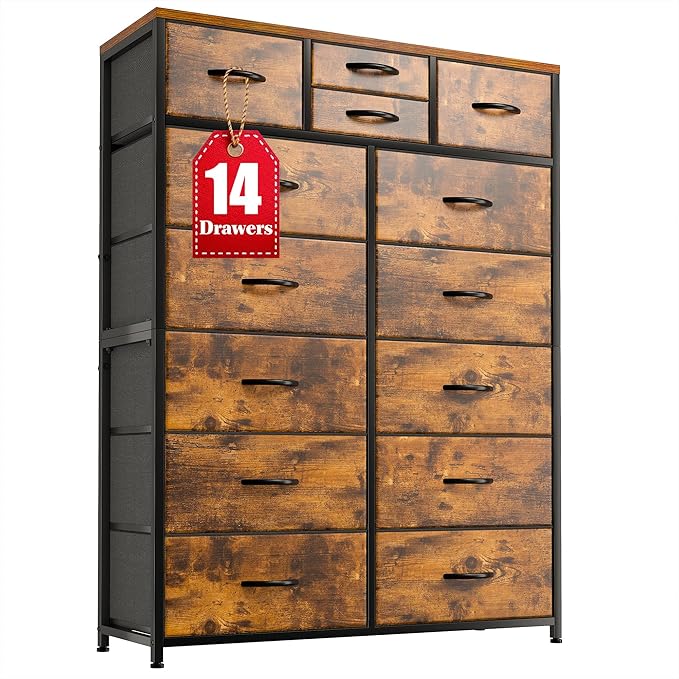 Pink Dresser, Dresser for Bedroom with 12 Drawers