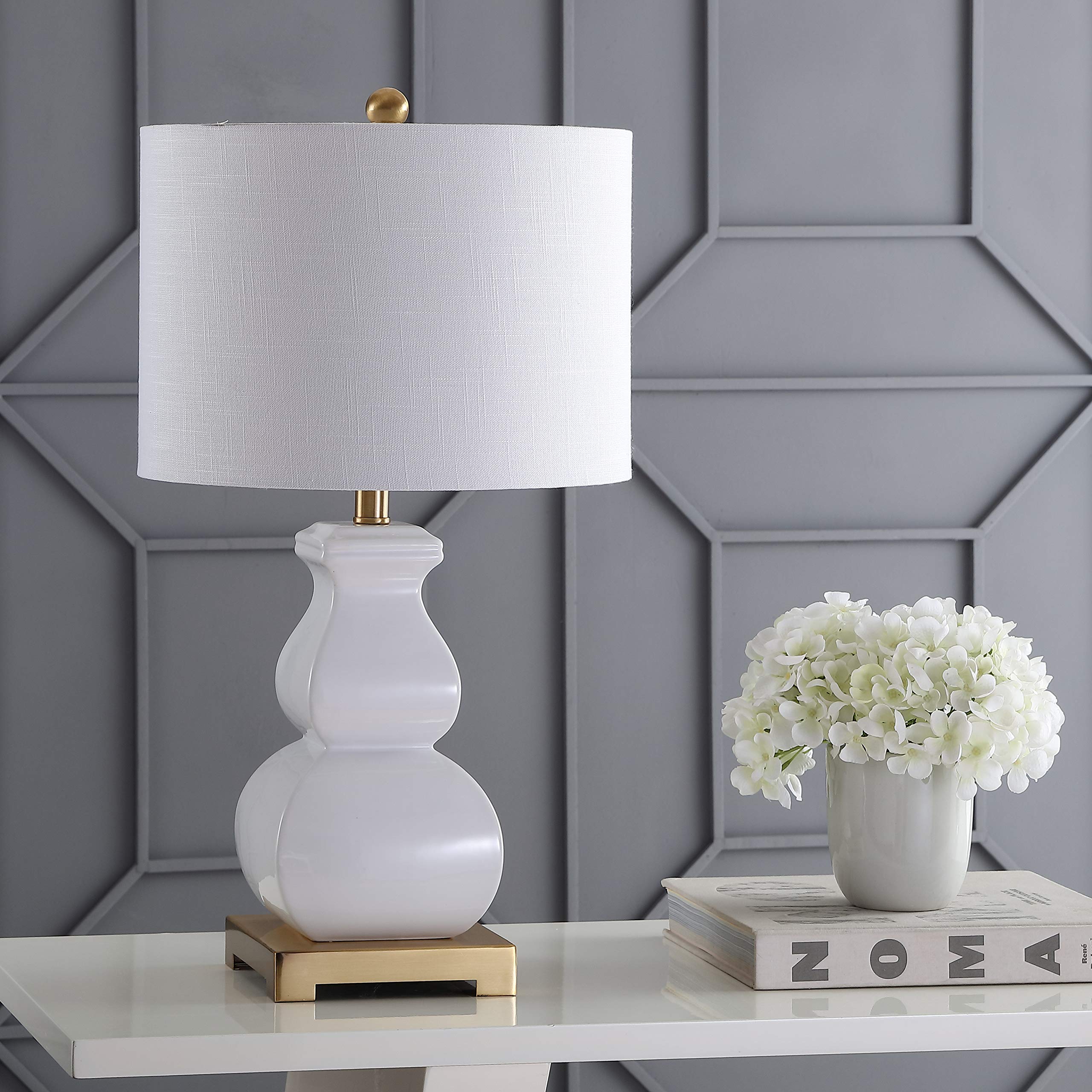 JYL3049B Vienna 25.5" Ceramic LED Table Lamp Contemporary Transitional Bedside