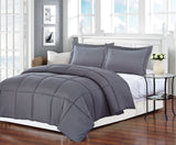 Contemporary King Size Alternative Down Comforter With Allergen Free Microfiber, King