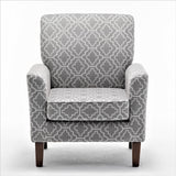 US Pride Modern Accent Armchair for Office and Living Room Decor with Birch Wood Frame and Microfiber Upholstery, Easily Assembled Arm Chair with Removable Cushions, 03 Printed Fabric