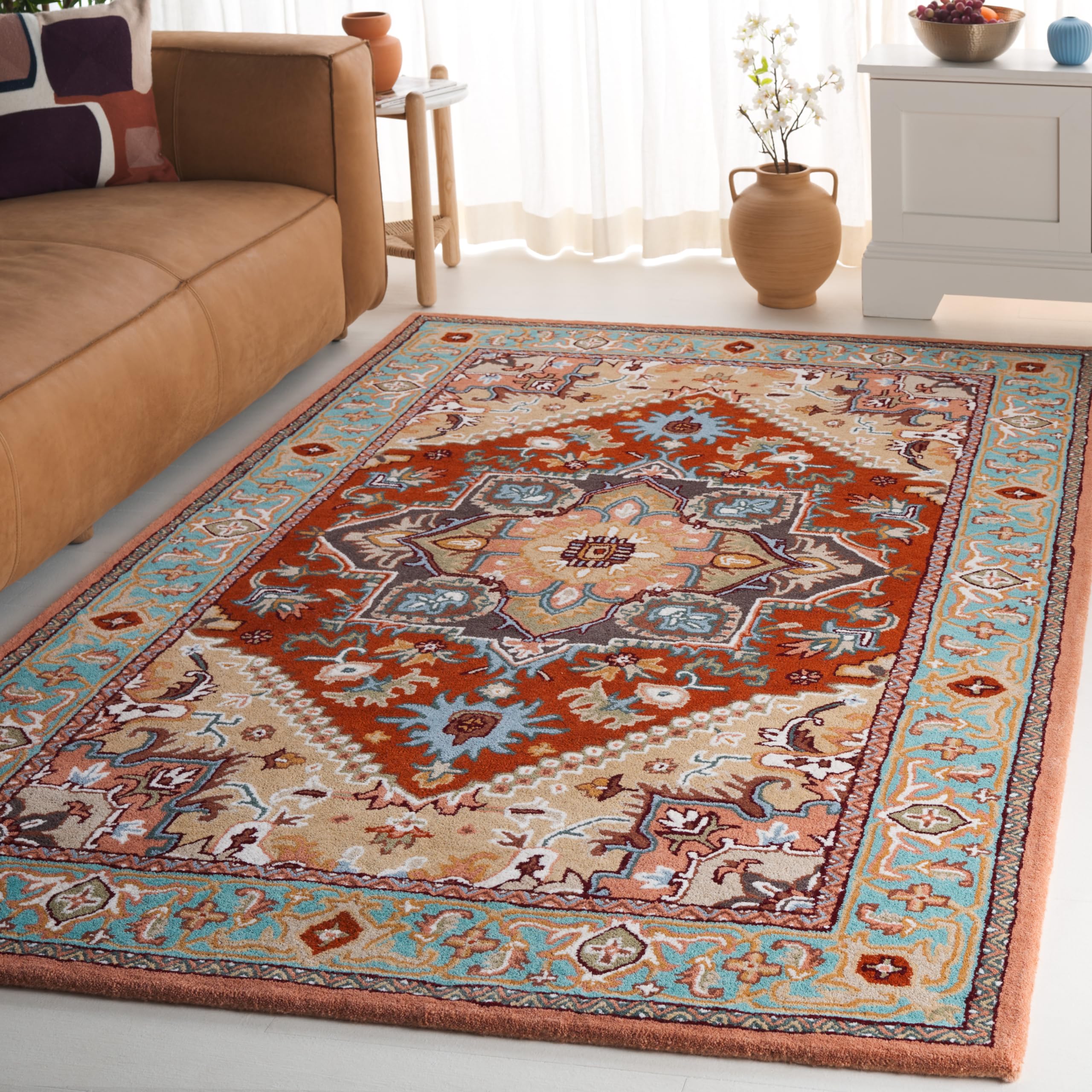 Heritage Collection Area Rug - 4' x 6', Red & Pink, Traditional Oriental Design