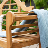 Lutyens 5-Foot Teak Wood Outdoor Garden Bench for Patio Furniture, Weather-Resistan