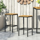 Outdoor Industrial Bar Stool Set of 2, Counter Height Kitchen Island Bar Chair