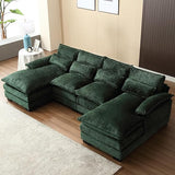 110" Sectional Sofa Cloud Couch for Living Room, Modern Chenille U Shaped Couch