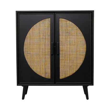 Bohemian Wood, Accent Cabinet 36" x 16" x 43", Black