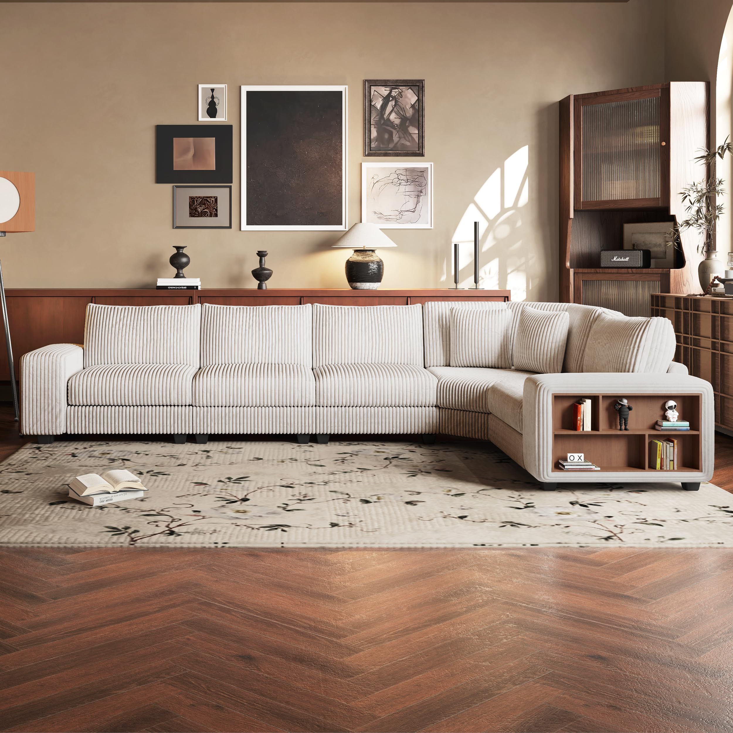 142’’ L-Shaped Reversible Corner Modular Sectional Sofa