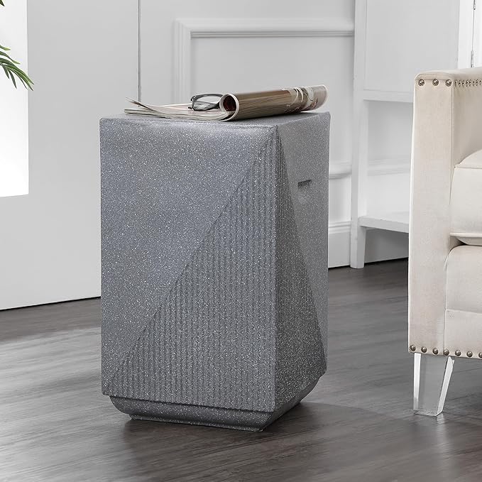 TBL1104C Adrian 20.75" Contemporary Minimalist Square Indoor/Outdoor Accent