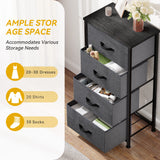 Storage Tower with 4 Drawers - Fabric Dresser, Organizer Unit for Bedroom, Living Room