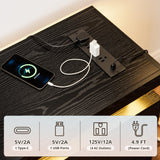 75 Inch TV Stand with LED Lights and Power Outlets