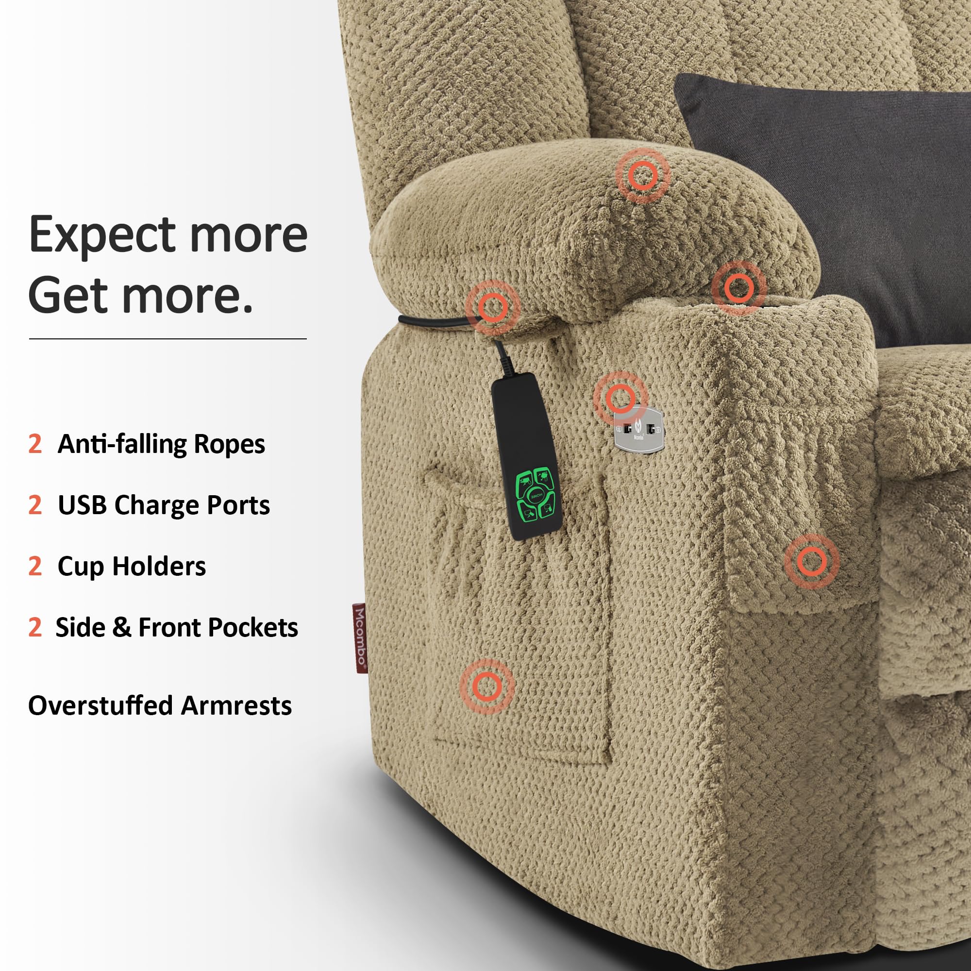 LiftLuxe Dual Motor Power Recliner – Massage, USB & Cup Holders