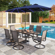 13ft Large Patio Umbrella with Solar Lights, Double-Sided Outdoor Market Rectangle Umbrella