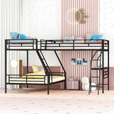 Triple Bunk Beds for 3, Metal Bunk Bed Twin Over Twin & Twin Size