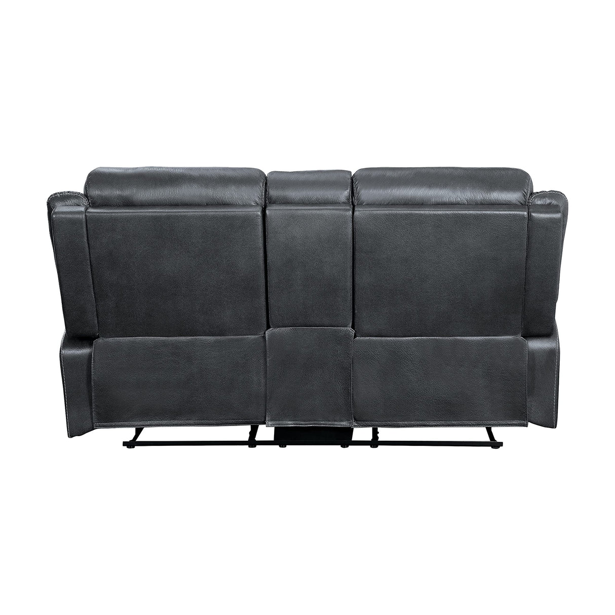 Wall-Hugger Manual Double Lay Flat Reclining Loveseat, Gray